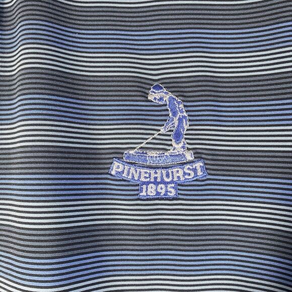 Dunning Golf Striped Polo Shirt Pinehurst 1895 Men’s Blue  Size Large - Picture 4 of 11